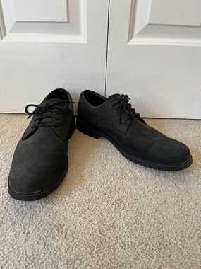 Men's Timberland waterproof black nubuck leather lace-up derby shoes